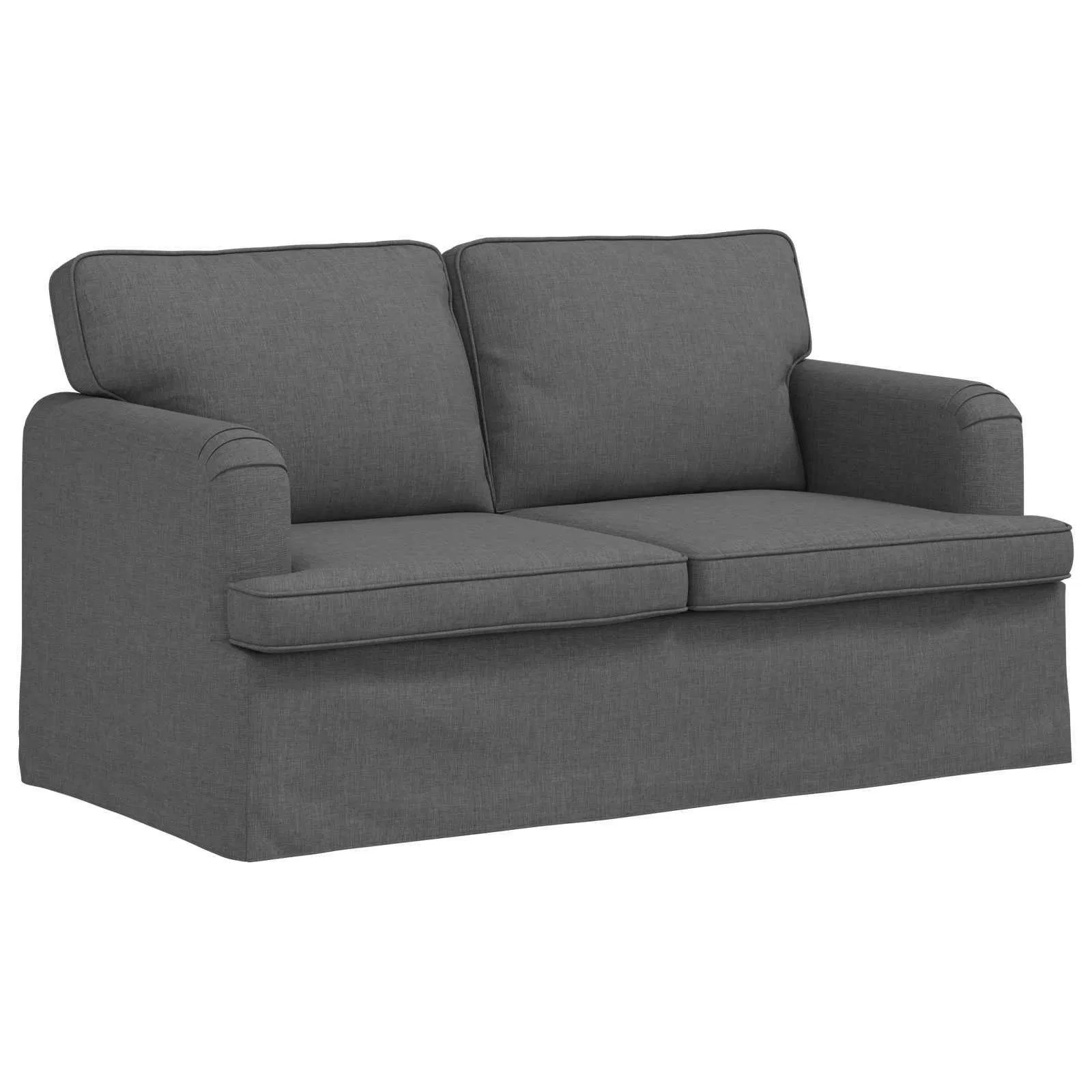 Sofa Set 2 pcs Dark Grey 144 x 80 x 85 cm Fabric