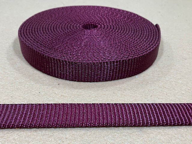Webbing - 3/4" x 10 ft- Medium Weight Nylon - Maroon (H72)