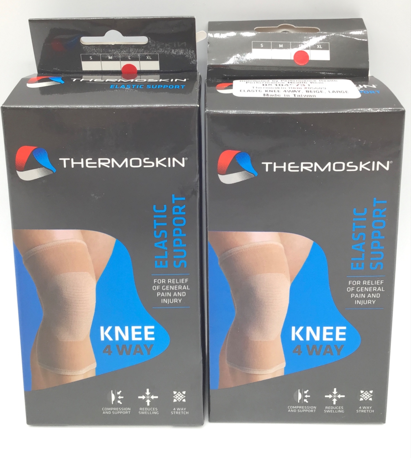 Thermoskin 85609 Elastic Knee Support Beige Large - LOT of 2 - NEW