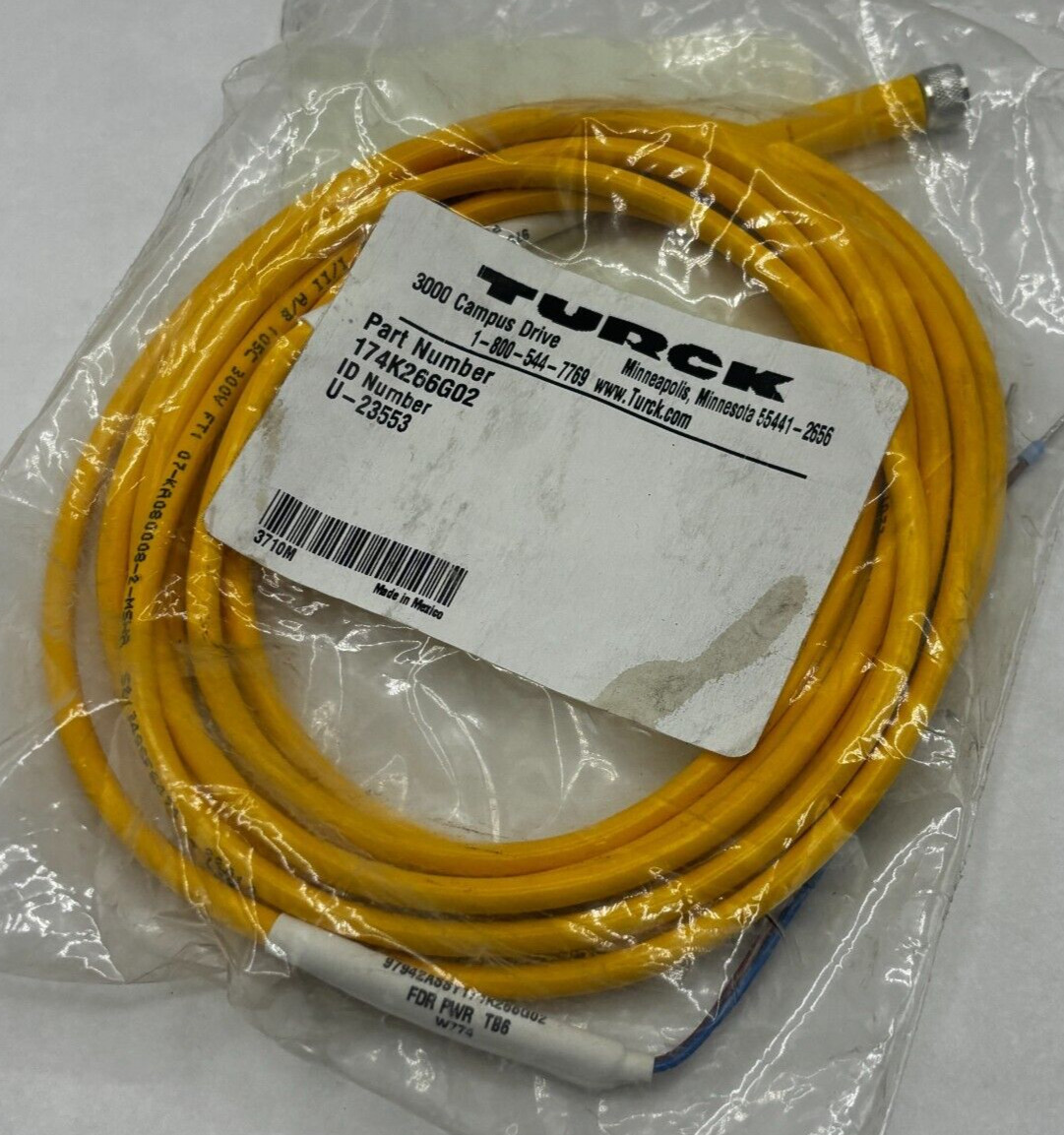 Turck 174K266G02 U-23553 Cable Assembly New - FREE SHIPPING - 🔔
