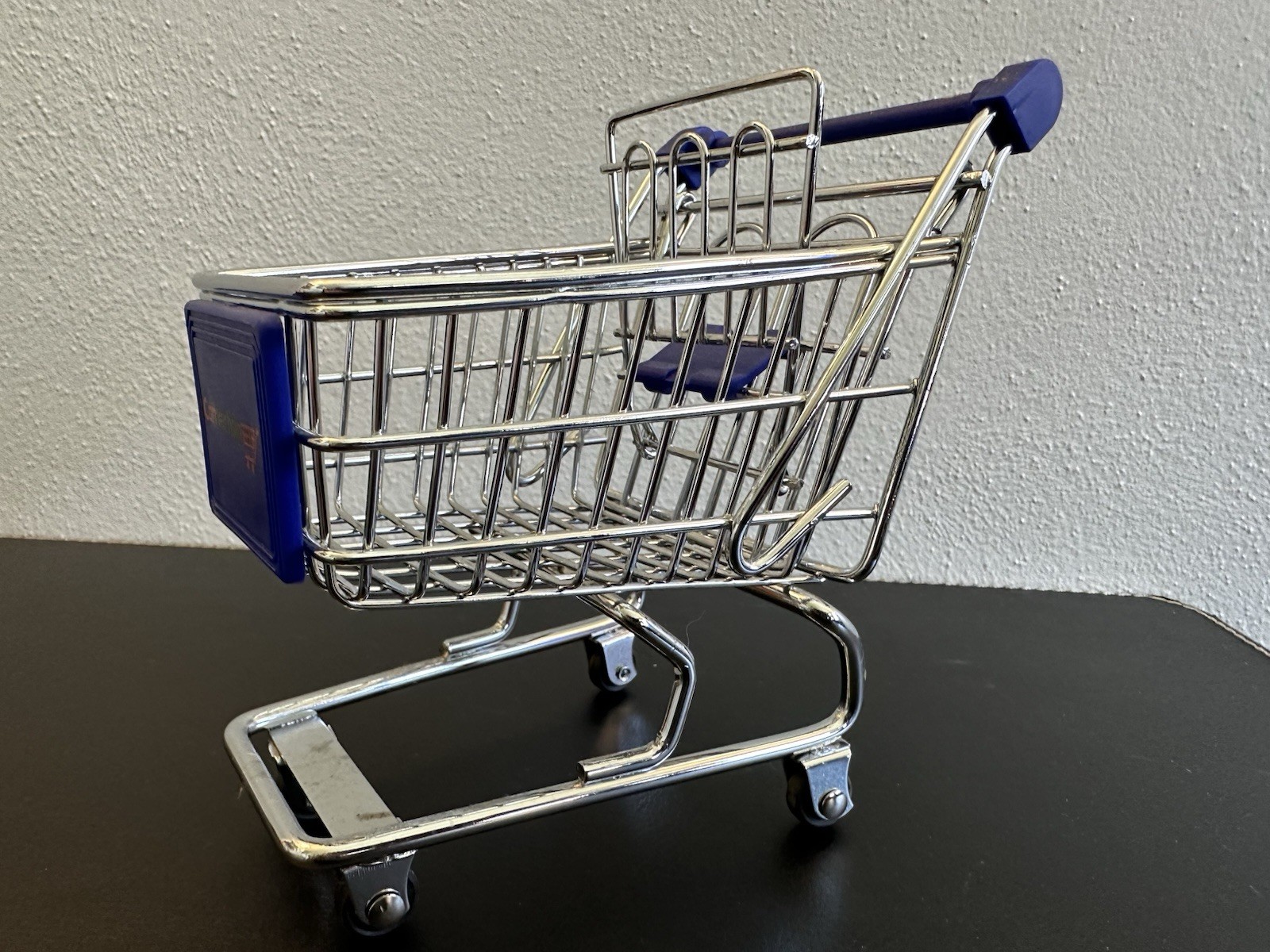 Mini Shopping Cart Desktop Organizer Chrome 5.5”