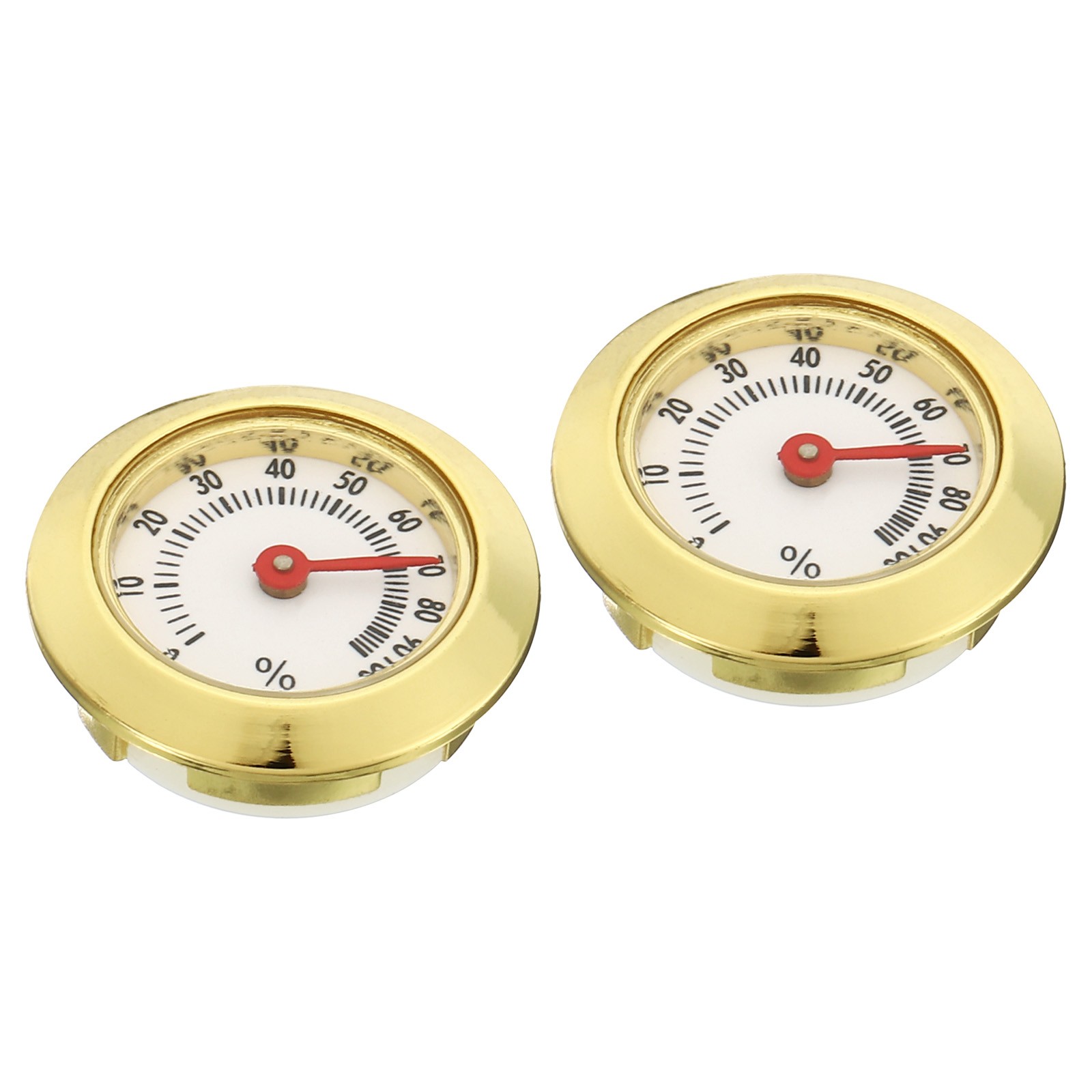 2 x Mini 1.1" Round Indoor Outdoor Hygrometer Humidity Monitor Gauge Gold