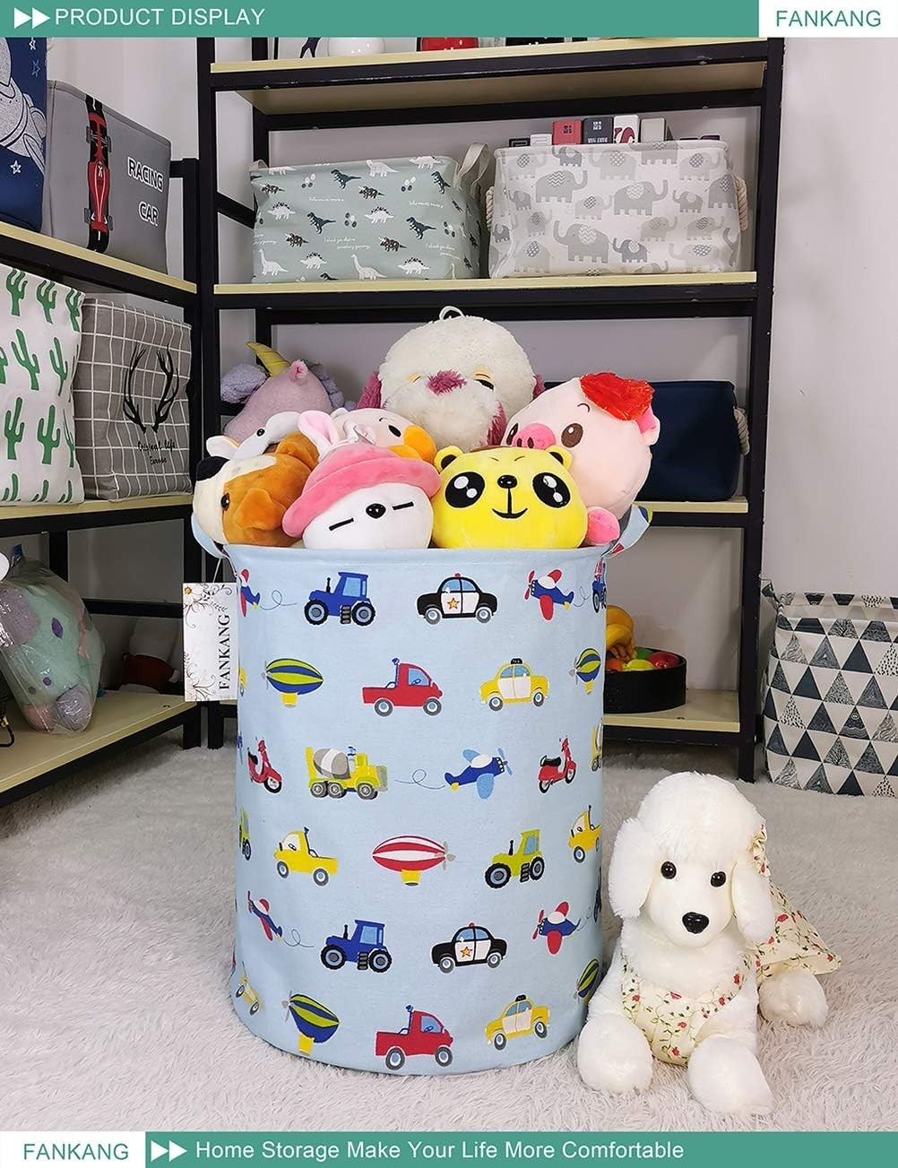 Storage Bin Foldable Nursery Organizer Basket Car | Foldable with Waterproof ...