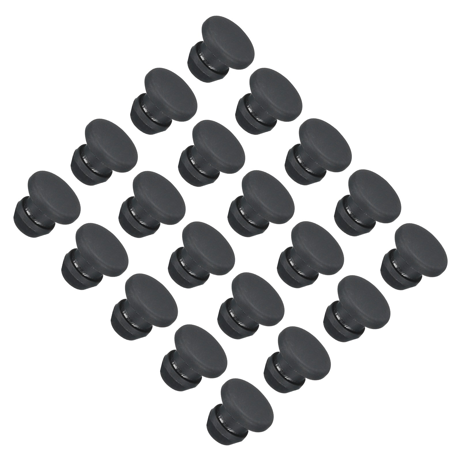 20pcs Silicone Hole Plugs Flush Type Panel Round Hole Plugs 5mm Diameter Black