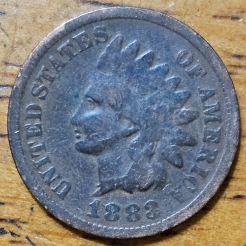1883 Indian Head One Cent 1c Coin #AA732