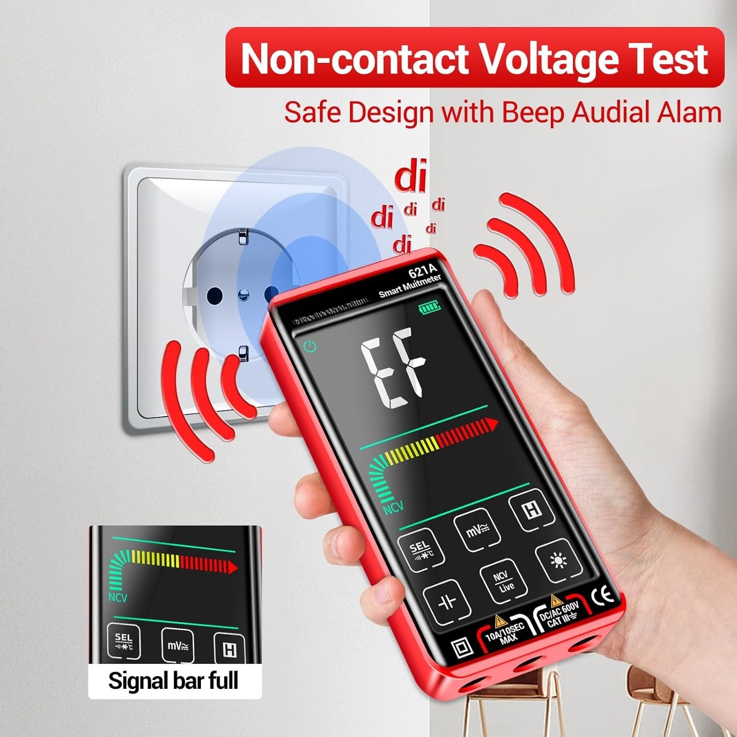 Digital Multimeter Tester Smart Touch TRMS Auto-Ranging 9999Counts Rechargeable