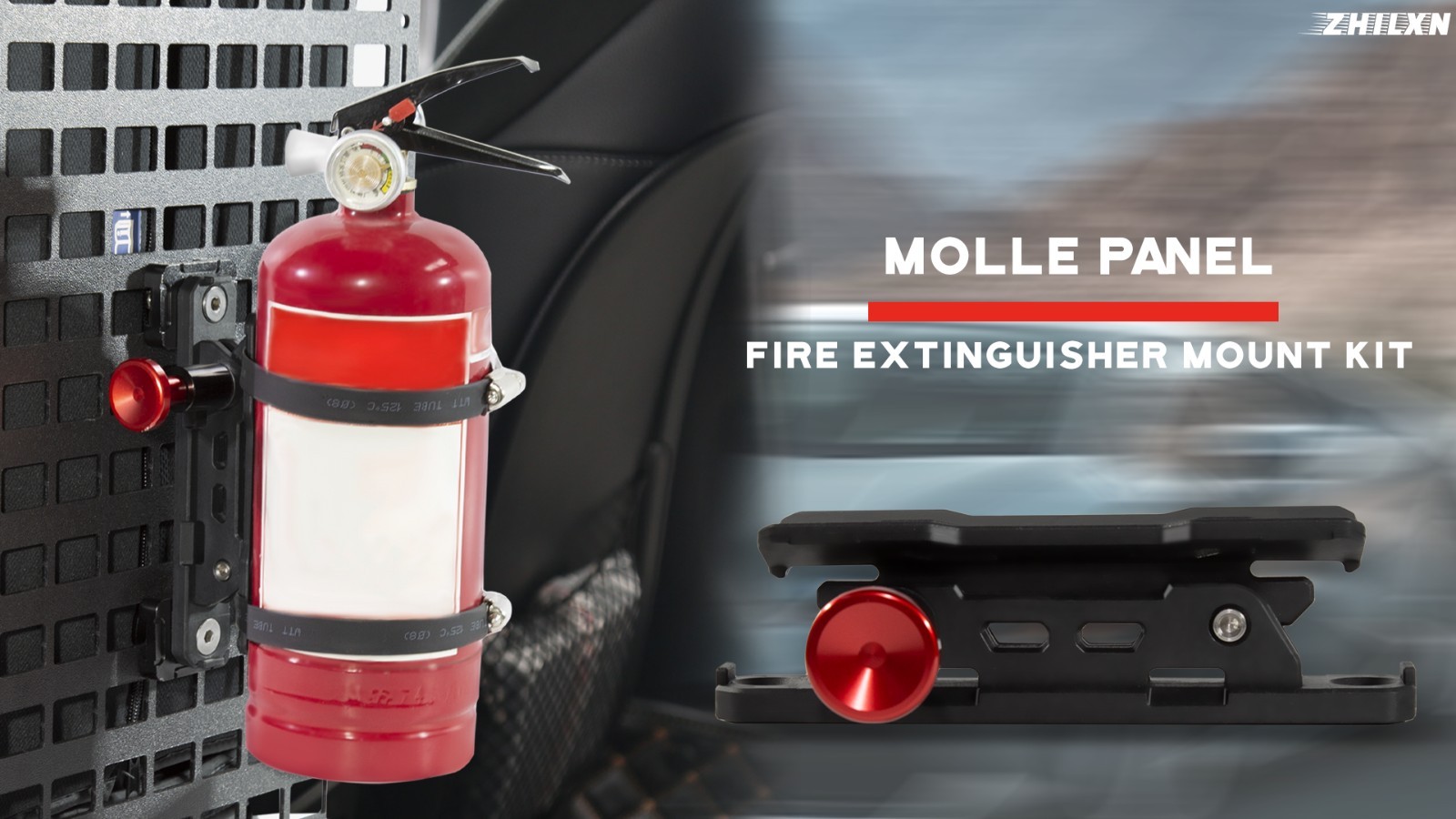 CNC Aluminum Quick Release Fire Extinguisher Mount Molle Panel, Fire Extinguishe