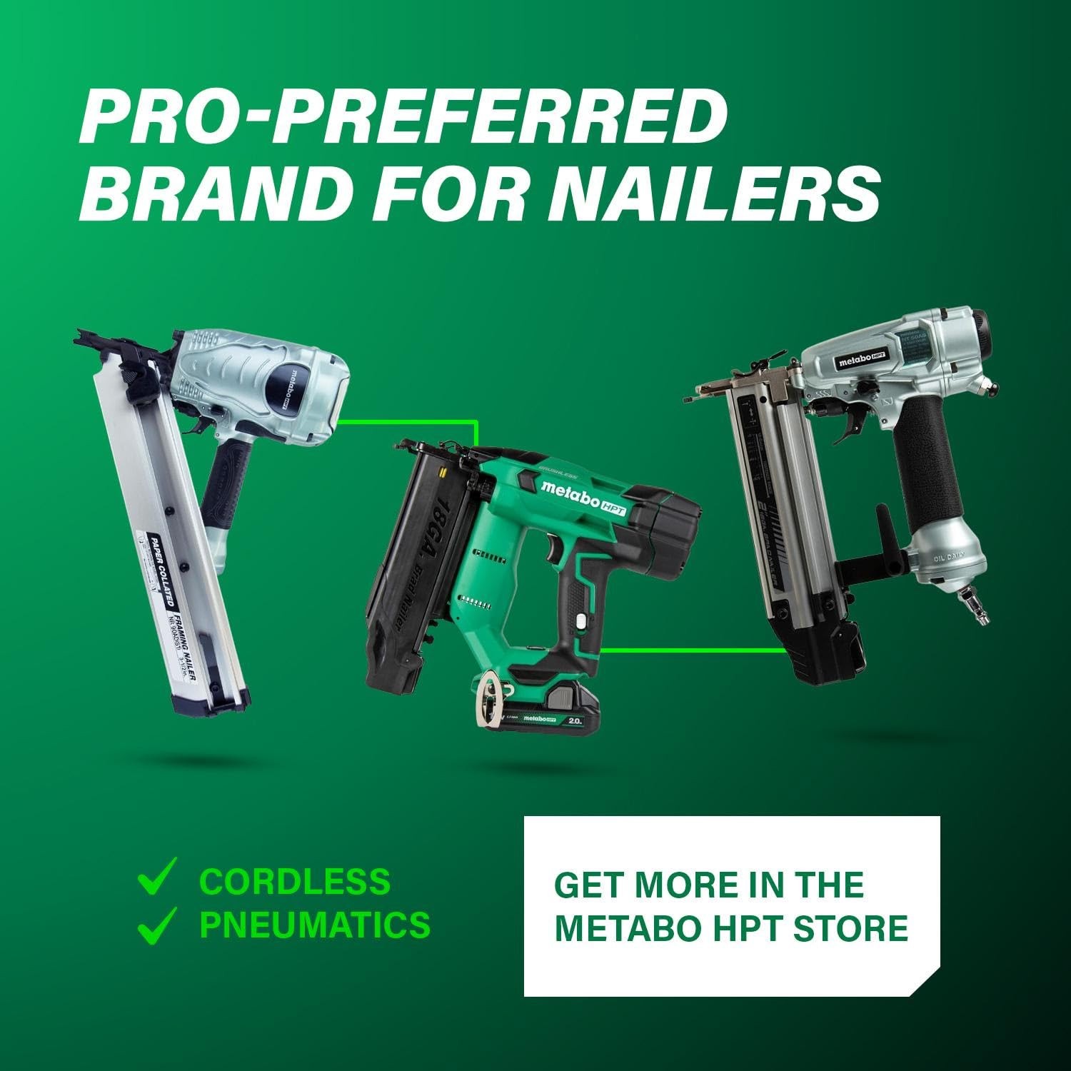 Metabo HPT Framing Nailer, Pro-Preferred Tool For Flooring, No Size