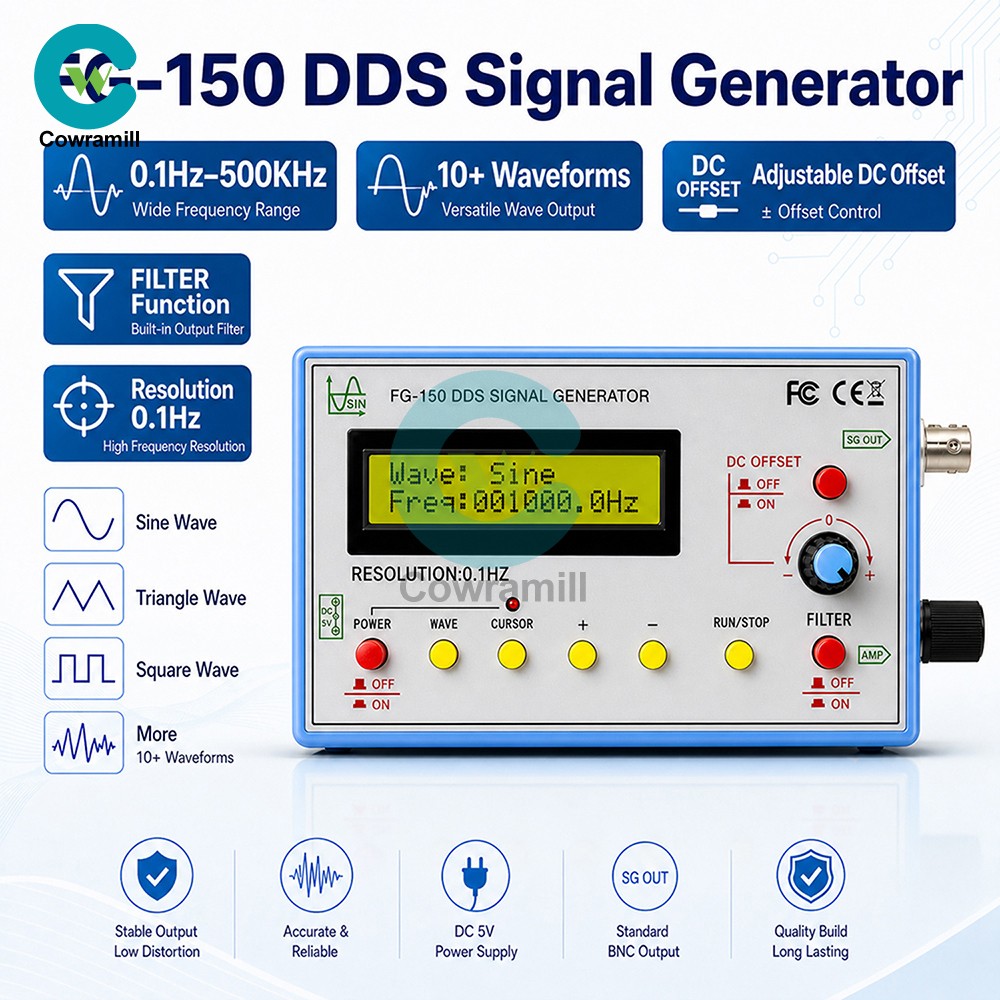 FG-150 DDS High-Precision Frequency Signal Generator with 15 Adjustable Waveform