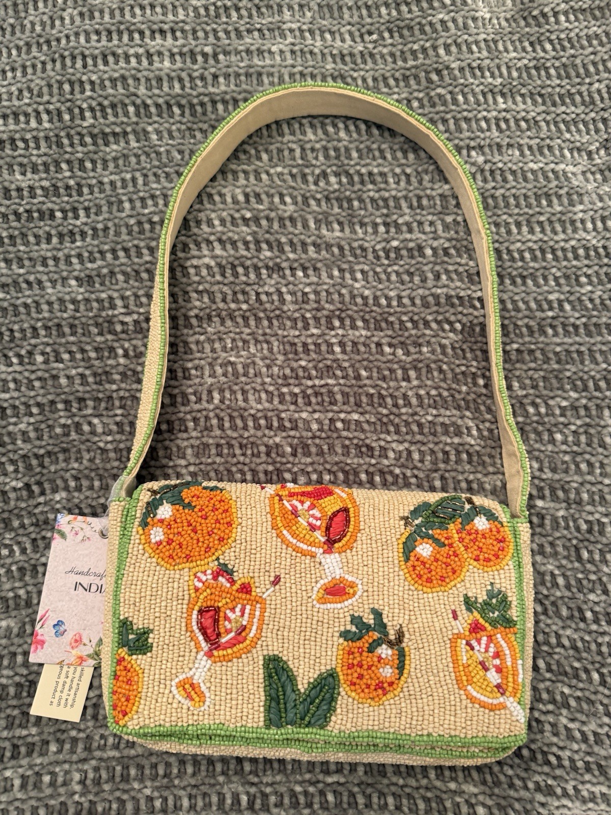 Beautiful New Release Aperol Spritz & Oranges Beaded Shoulder Bag