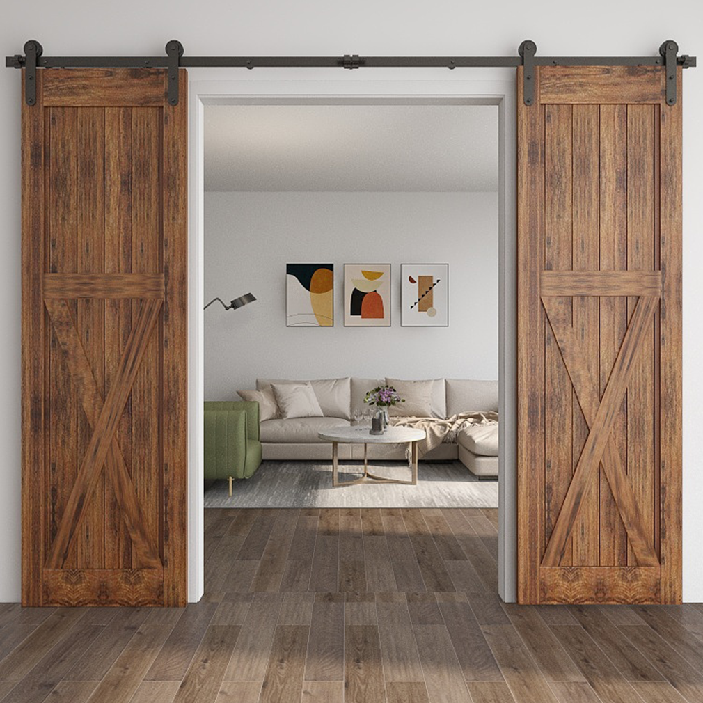 4-20FT Rustic Sliding Barn Wood Door Hardware Track Kit For Single/Double Doors