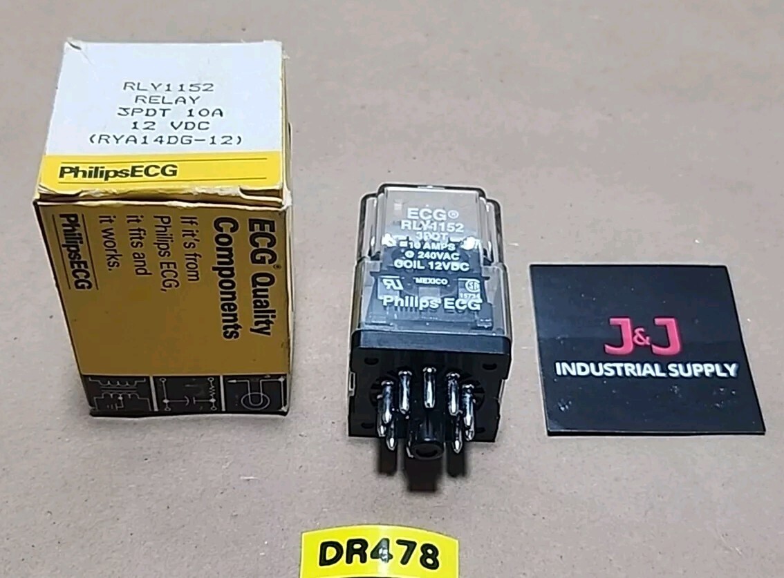 *NEW SURPLUS* Philips ECG RLY1152 Electric Relay 240Vac 12Vdc Coil + Warranty!