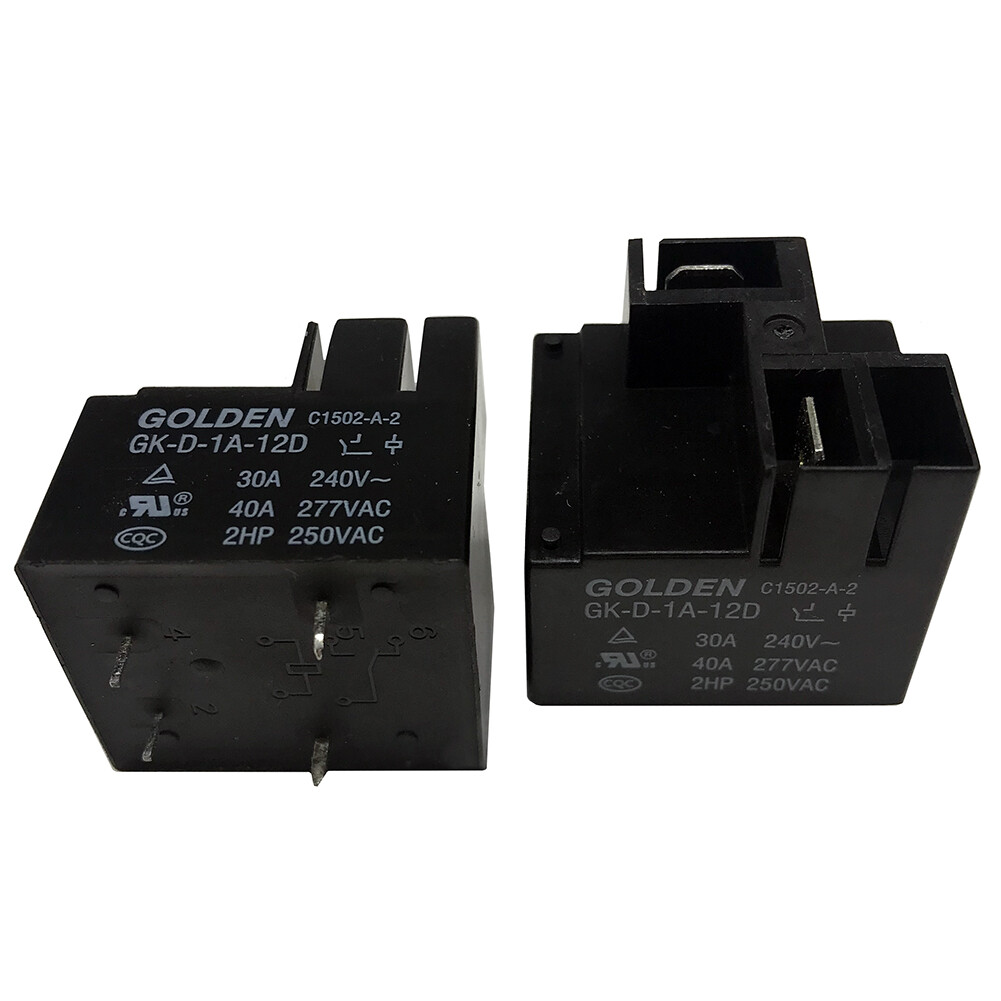 2Pcs GOLDEN GK-D-1A-12VDC Power Relay 30A 240V 4Pins SPST