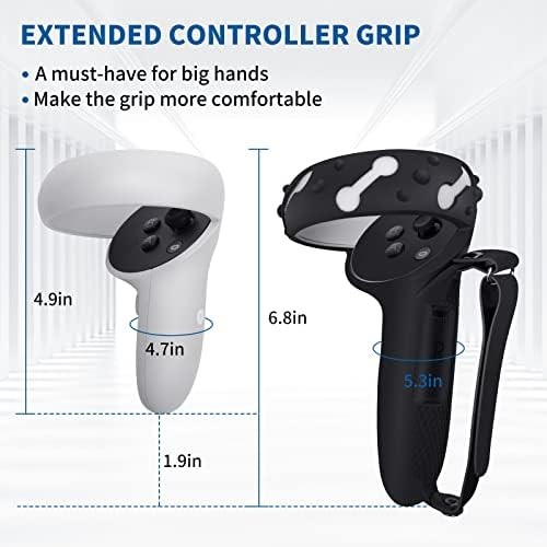 Controller Grips for Oculus Quest 2, Extended Silicone VR Grips Cover Protector