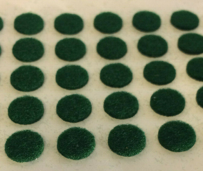 New Lot of 100, 3/8" Green Felt Dots W/ Adhesive Backs For Lamps, Etc. #100GF198