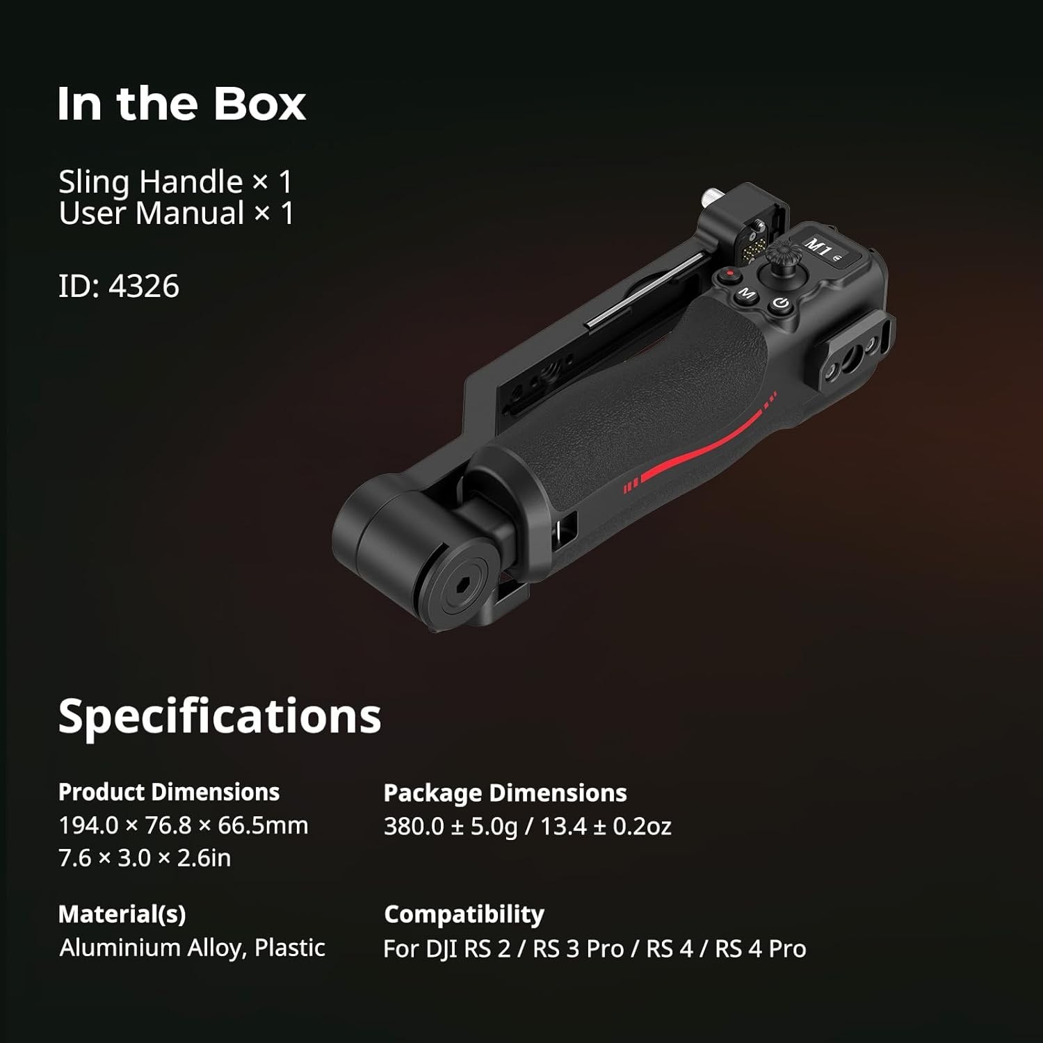 Ergonomic Sling Handle for DJI RS Stabilizers