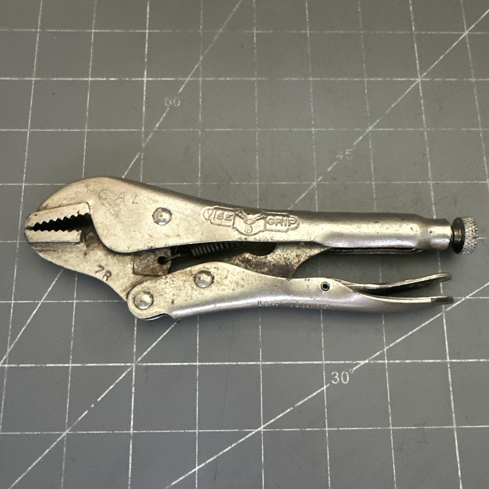 Used Vintage #7R Petersen Vise-Grip Straight Jaw Locking Pliers  Made in USA