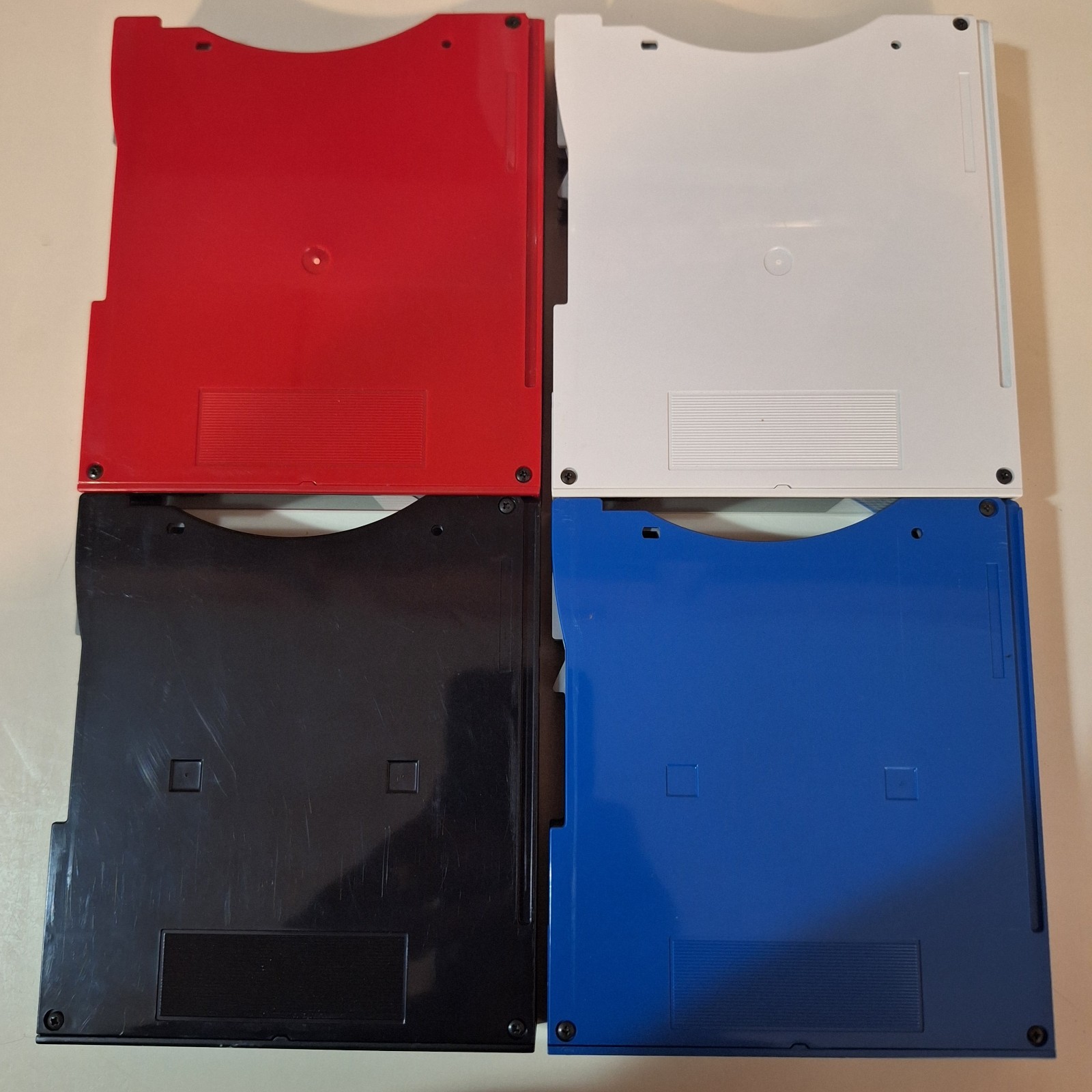 LOT OF 4 PIONEER - 6 Disc Changer Cartridge Magazine Black Red White Blue
