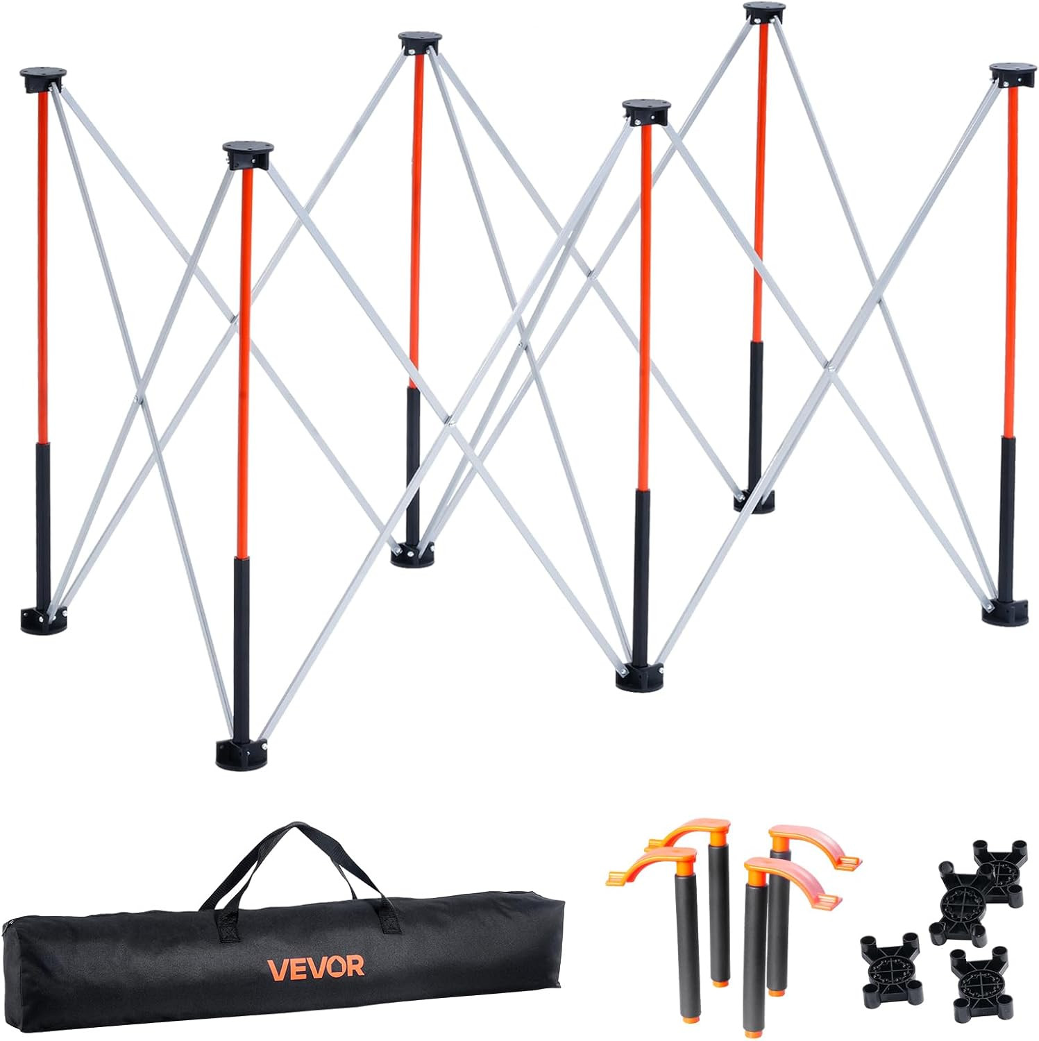 Portable Folding Workstand, 4.15 X 2.18 Ft Collapsible Workbench, 2500 Lbs Weigh