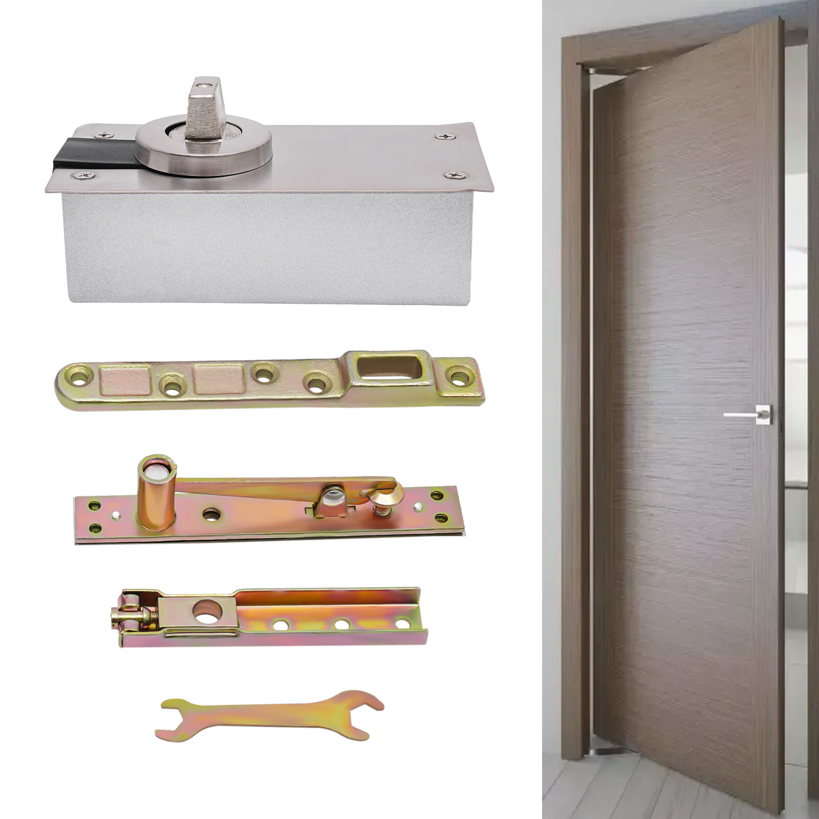Heavy Duty Door Pivot Hinge 360° Rotary Install Up&Down Hinge Bearing 400KG New