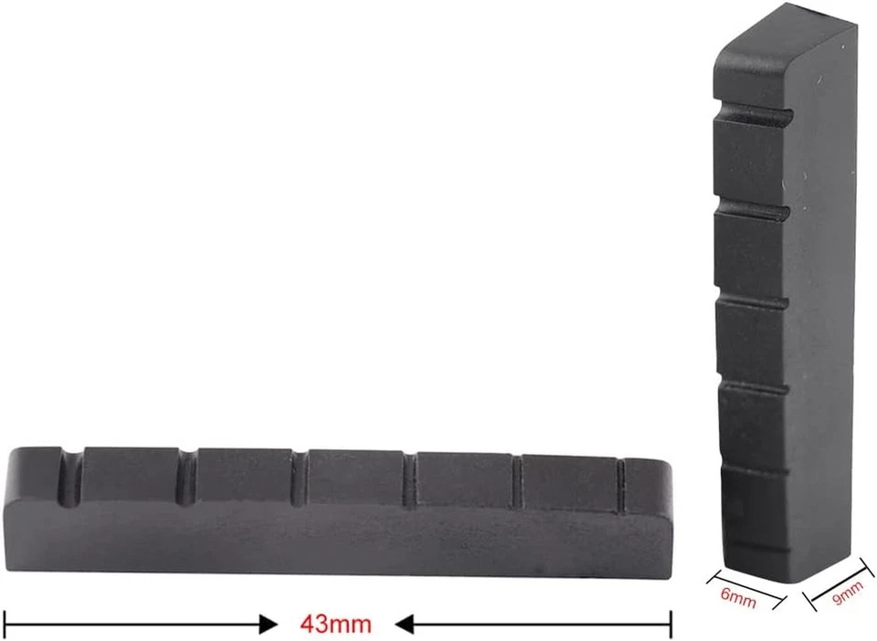 6 String Graphite Guitar Nut Pre-Slotted Top Nut Compatible with Les Paul LP SG