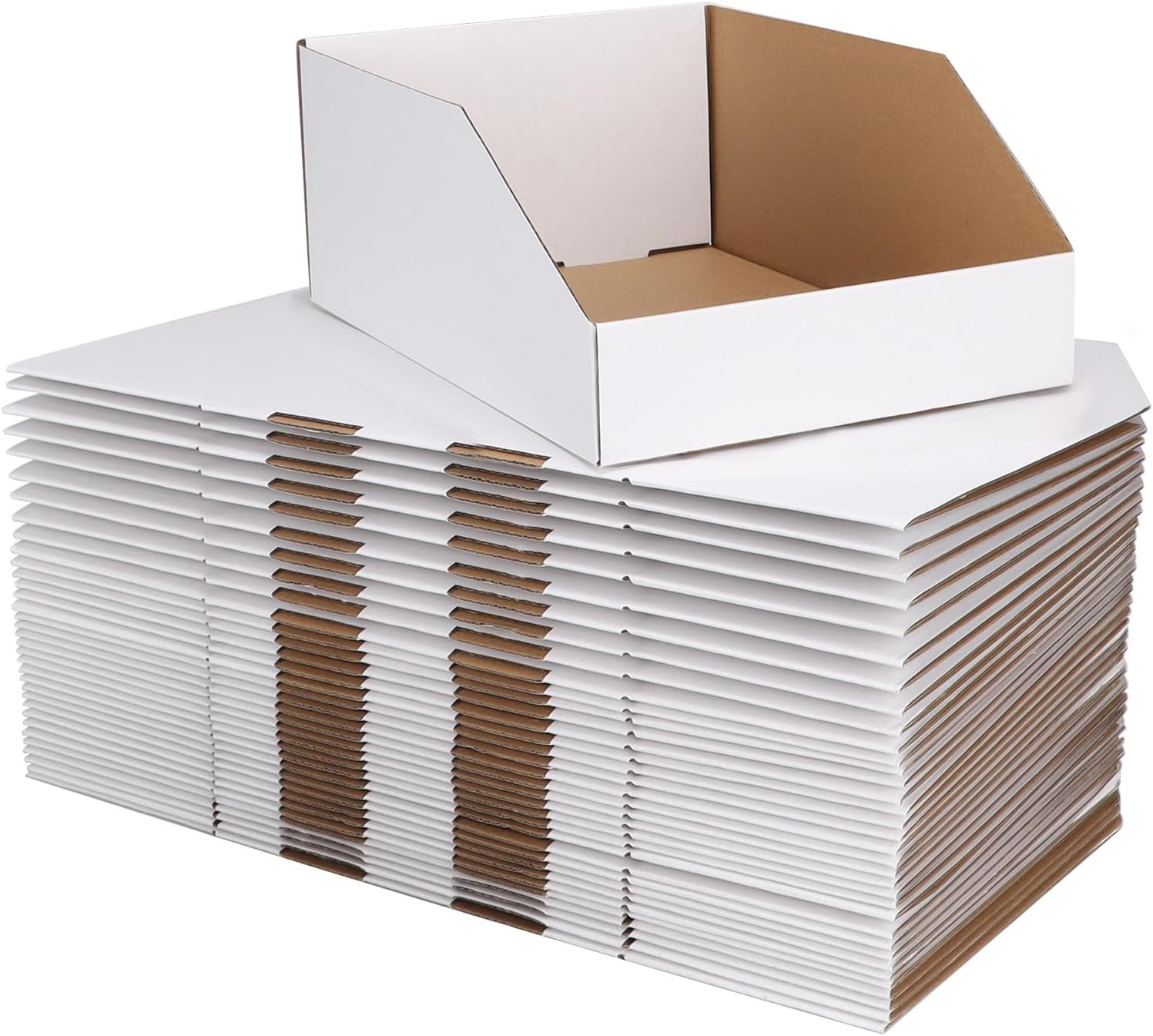 Cardboard Storage Bins Boxes 35 Packs 12x8x4.5 Inches, Easy Assembly Pantry Orga