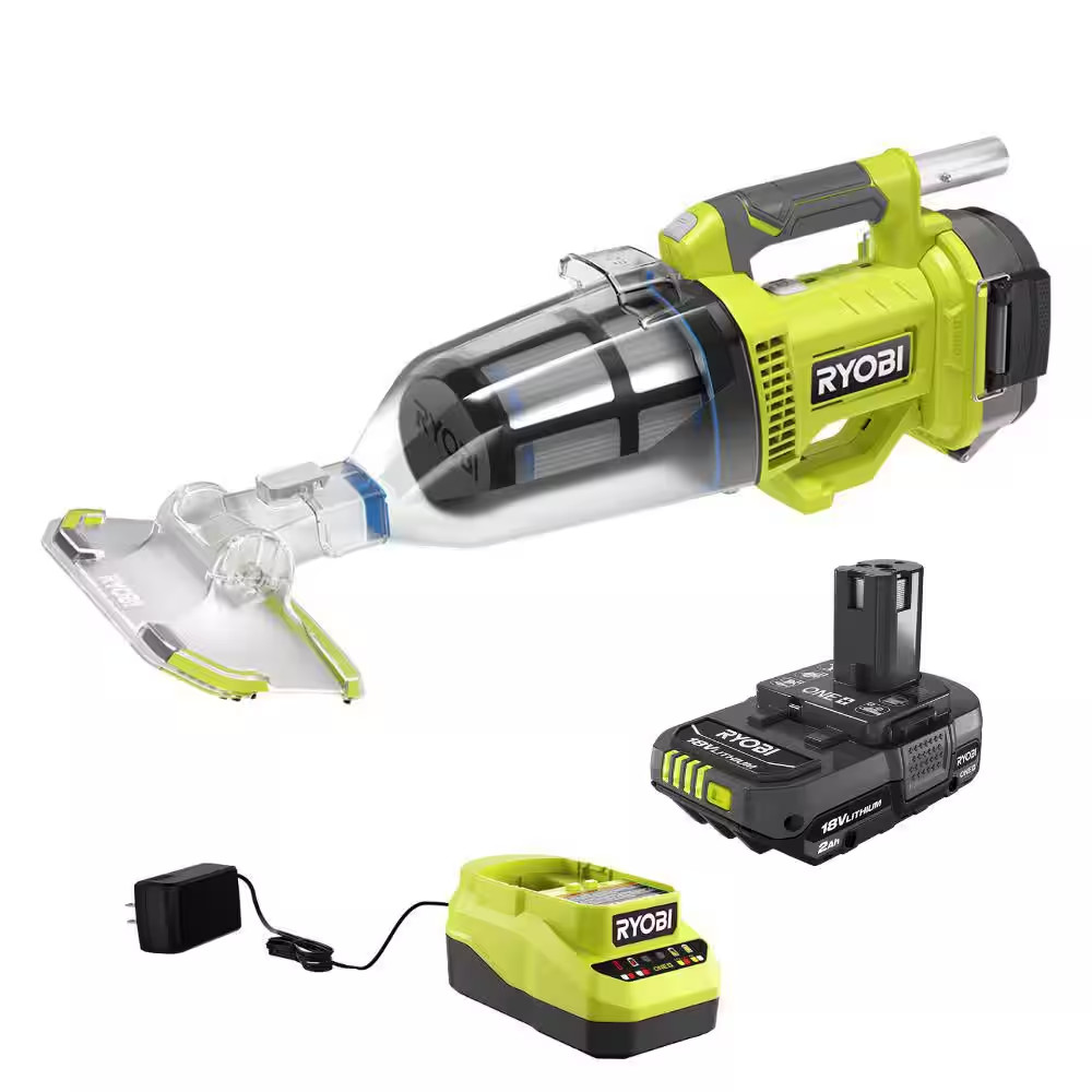 ONE+ 18V Handheld Cordless Pool Vacuum Cleaner Kit with 2.0 Ah Lithium-Ion Batte