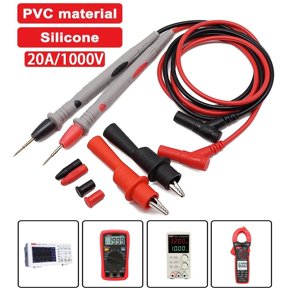 Share Multimeter Hard Point Test Leads Set 1000V 20A Meter Probes