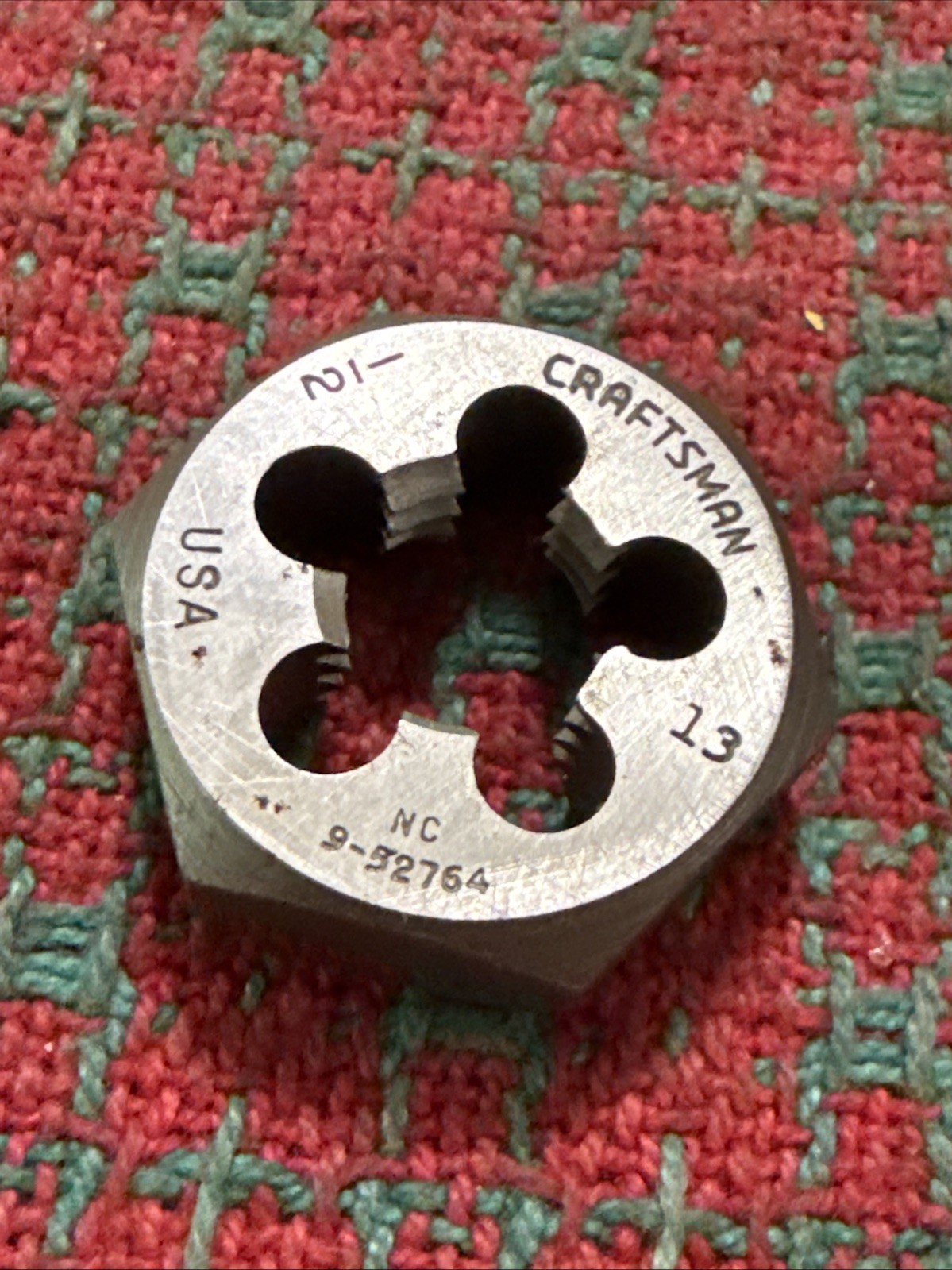 Vintage CRAFTSMAN 1/2-13 Hex Die 1” OD USA 🇺🇸 NOS