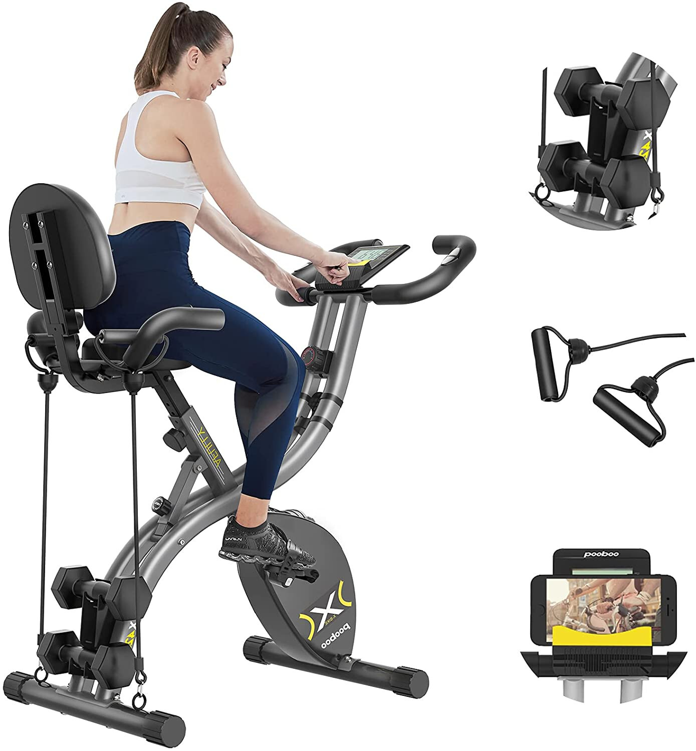 Home Folding Stationary Bike Upright Cycling Exercise Bike Workout Bike X-bike