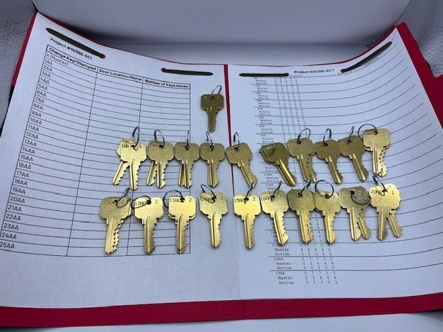 Locksmith Building Master Key System Schlage 5 Pin  with Chart and Keys
