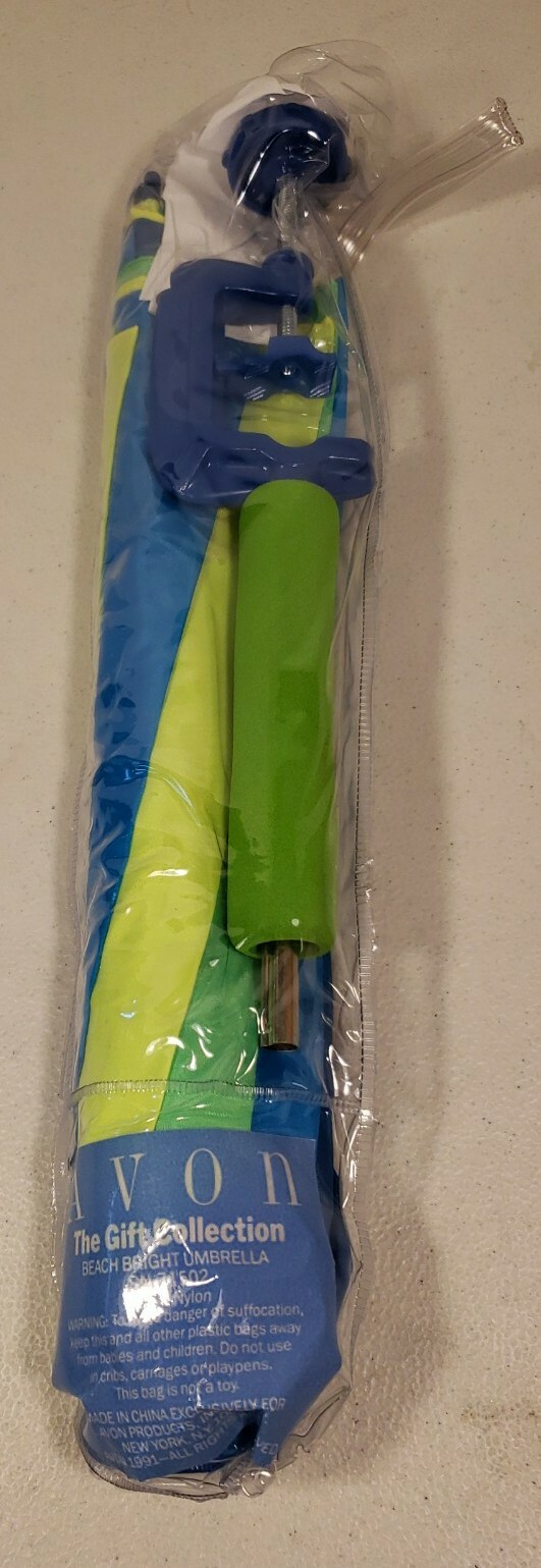 VHTF VTG 1991 Avon Beach Bright Umbrella Attachable NEW IN PACKAGE