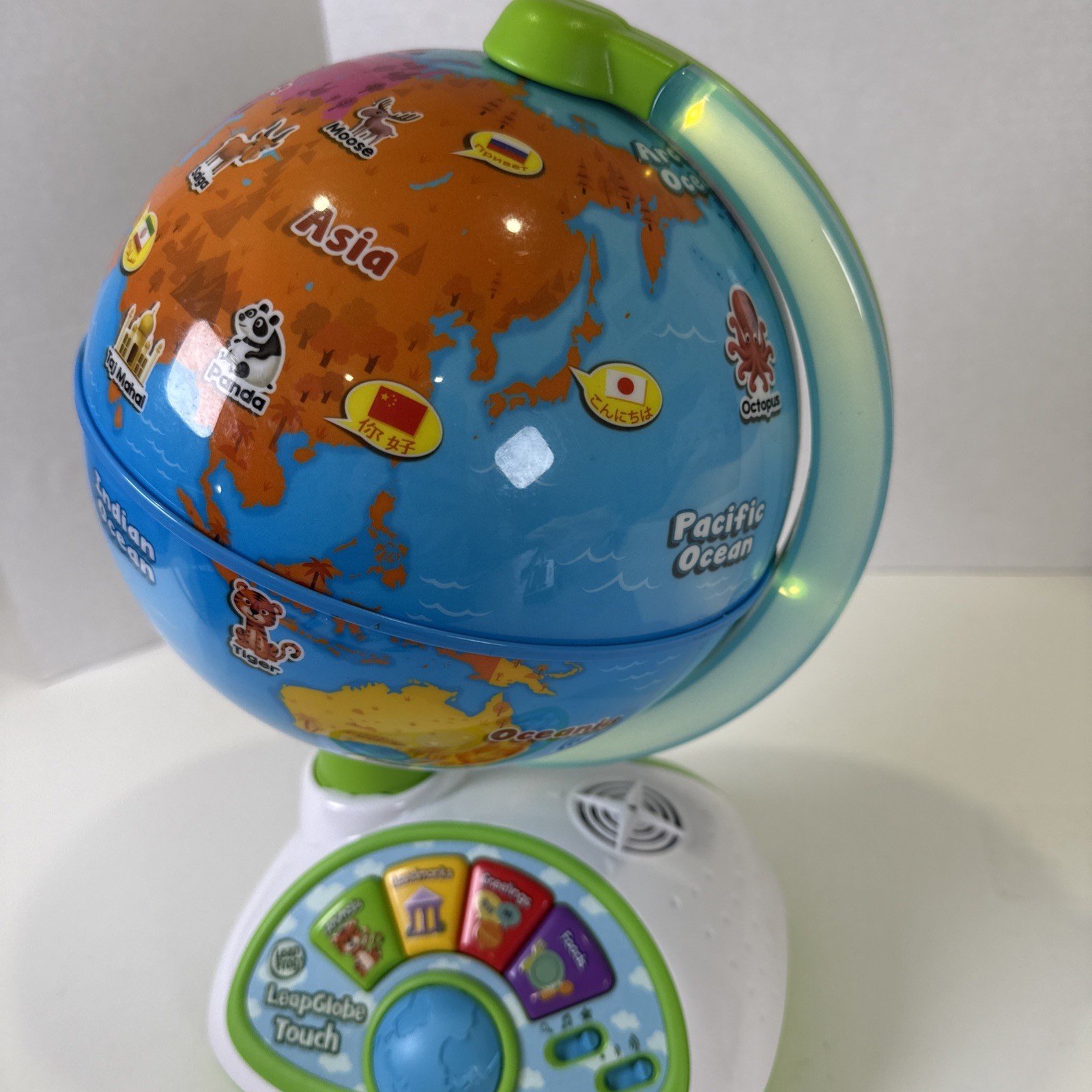 Leap Frog LeapGlobe Light-Up and Touch Interactive Electronic Globe Kids Works!