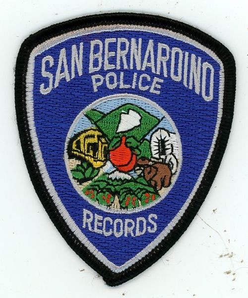 CALIFORNIA CA SAN BERNARDINO POLICE RECORDS NICE 3 5/8" PATCH SHERIFF