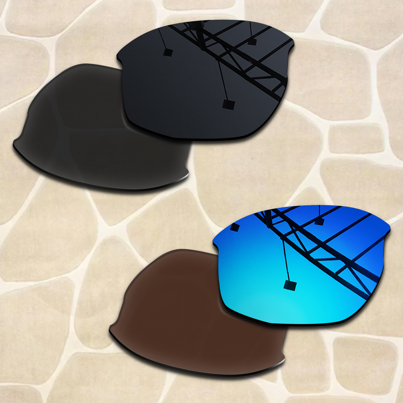 2 Pairs POLARIZED Replacement Lenses for Oakley Mercenary Asian Fit OO9424F