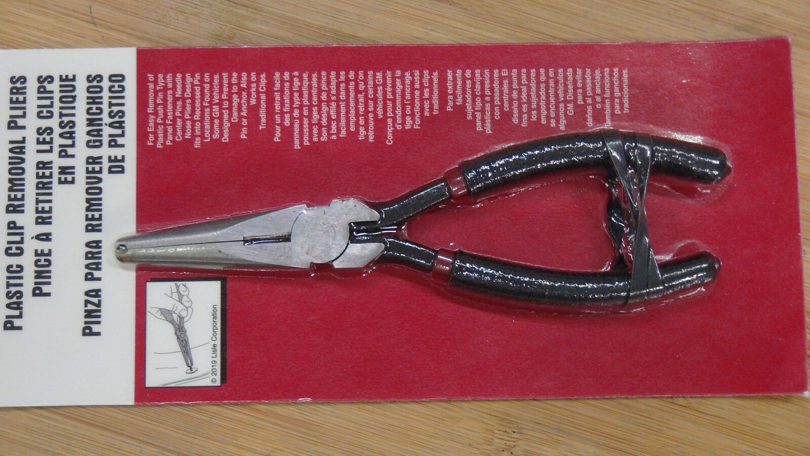PLASTIC CLIP PIN REMOVAL PLIERS Lisle 42810