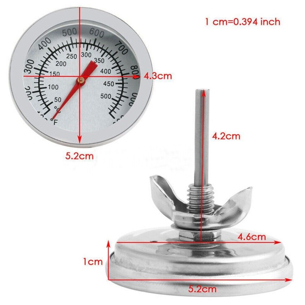 Practical Grill Thermometer 50~500?? Color: Silver Material: Stainless Steel