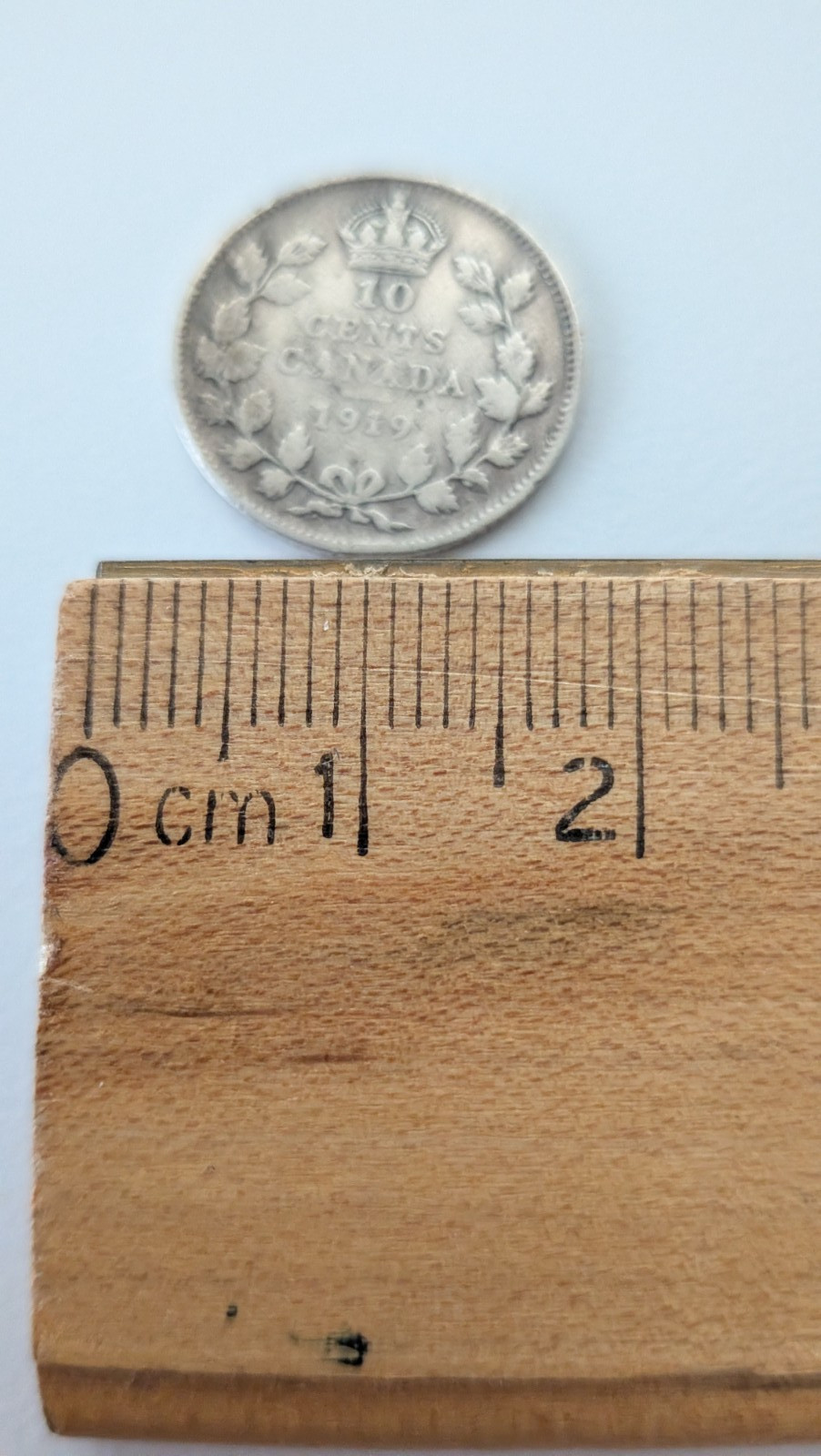 1919 Canada 10 Cent Silver Coin Needs Cleaning