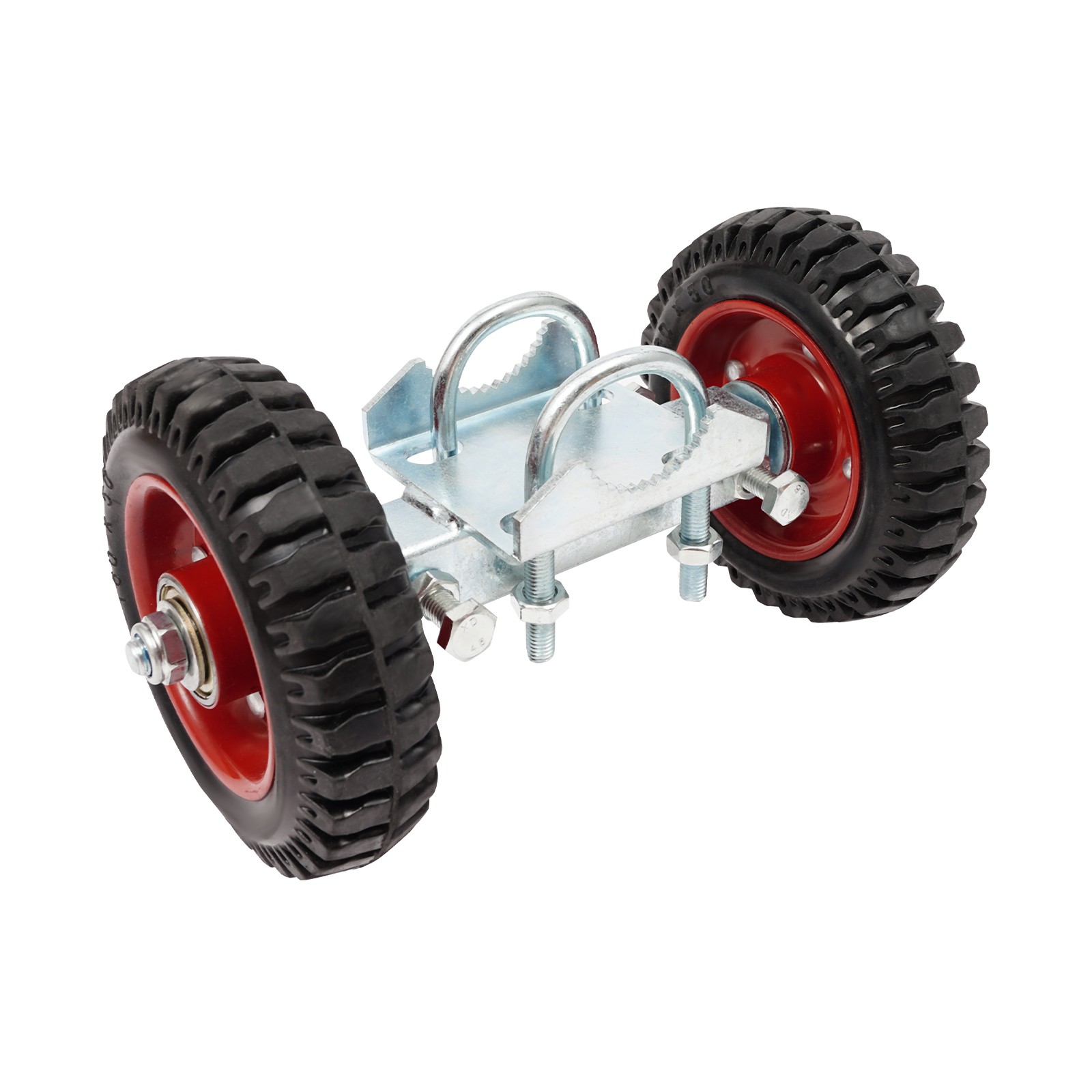 6'' Heavy-Duty Rubber Wheel Double-U Bolts Gate Rollers 2pcs Gate Rollers US