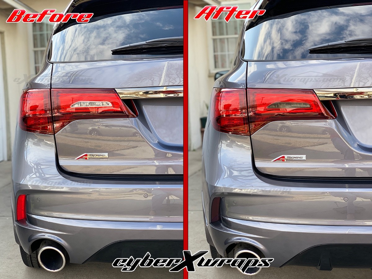 2017-2020 Acura MDX Rear Bumper Reflectors & Reverse Light Smoked Tint Film