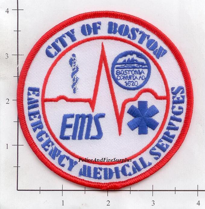 Massachusetts - Boston EMS Emergency Medical Services MA Fire Dept Patch v3