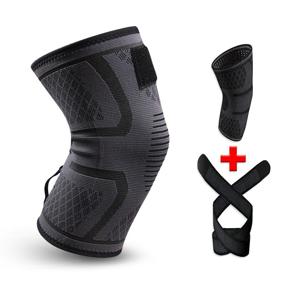 Knee Sleeve With Strap Compression Brace Support Gym Joint Pain Arthritis Relief