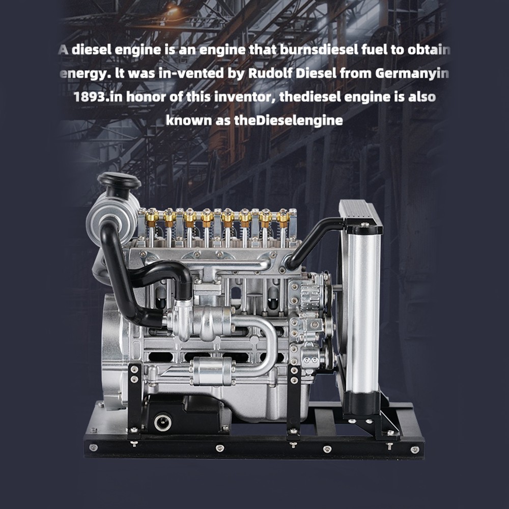 DIY Mini 4-Cylinder Diesel Engine Model Kit That Runs Engine Mechanical Metal