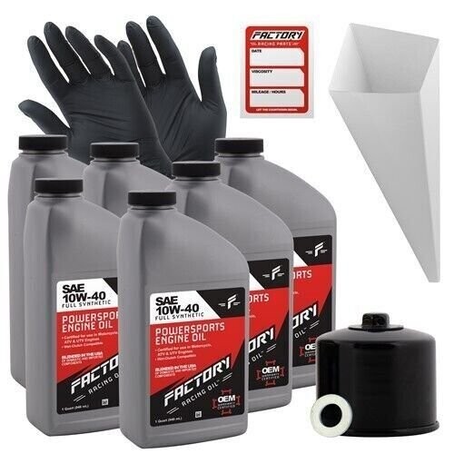 Factory Racing Parts 10W40 6Qt Oil Change Kit For Kawasaki ZX1000 H2 Ninja