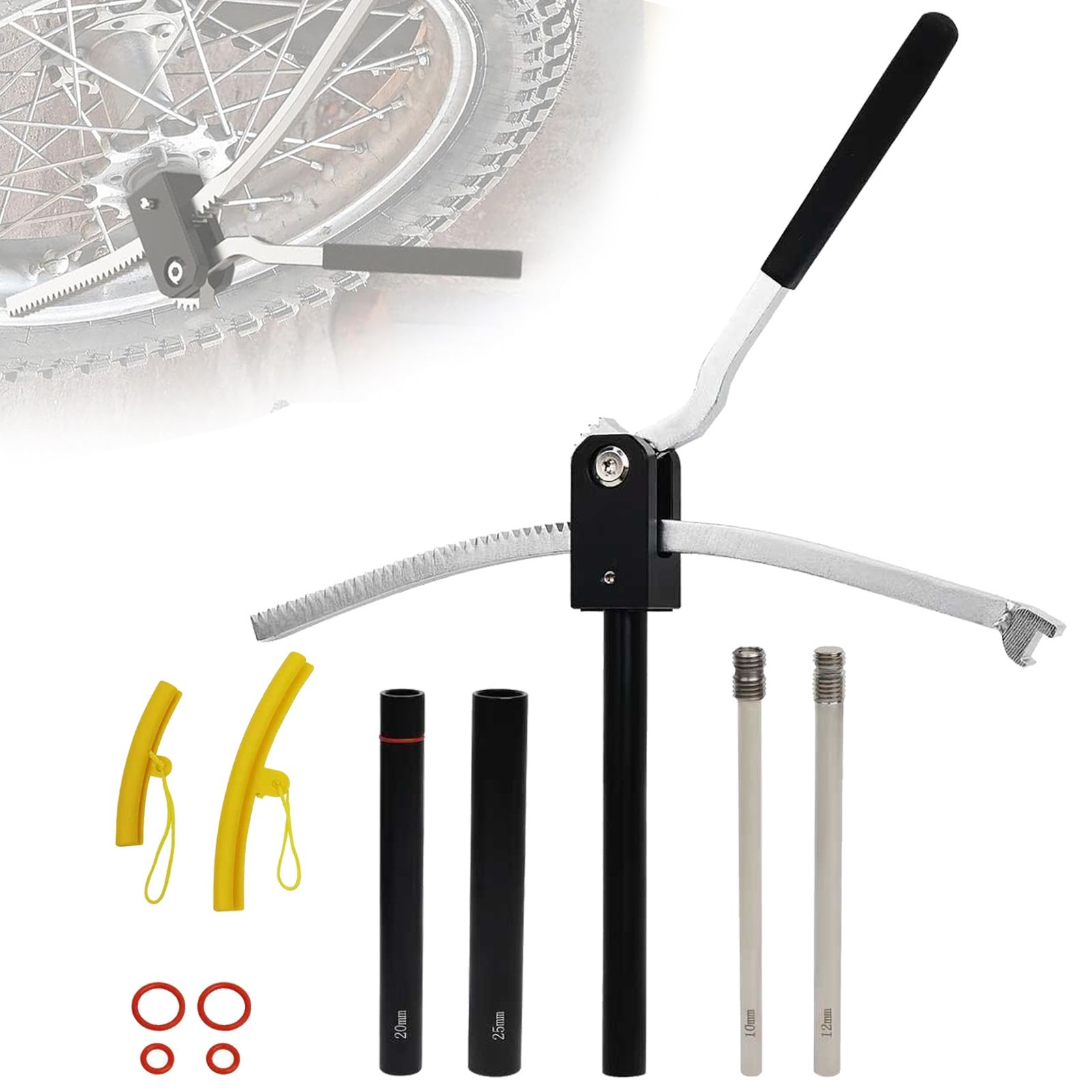Dirt Bike Tire Changing Tool Kit,16" to 21" Wheels -15/17/20/25mm Axles,Colorful