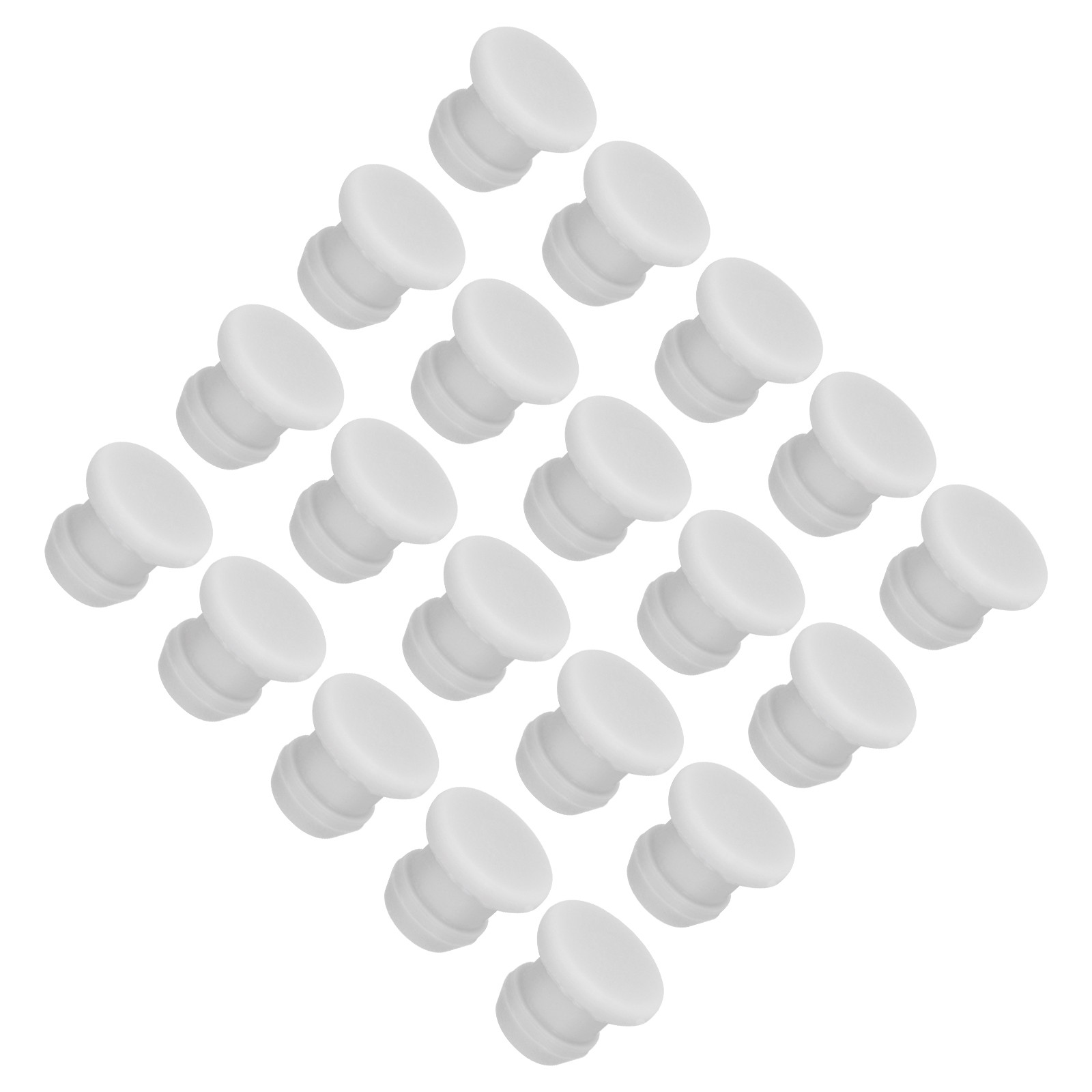 20pcs Silicone Hole Plugs Flush Type Panel Round Hole Plugs 6.5mm Diameter Grey