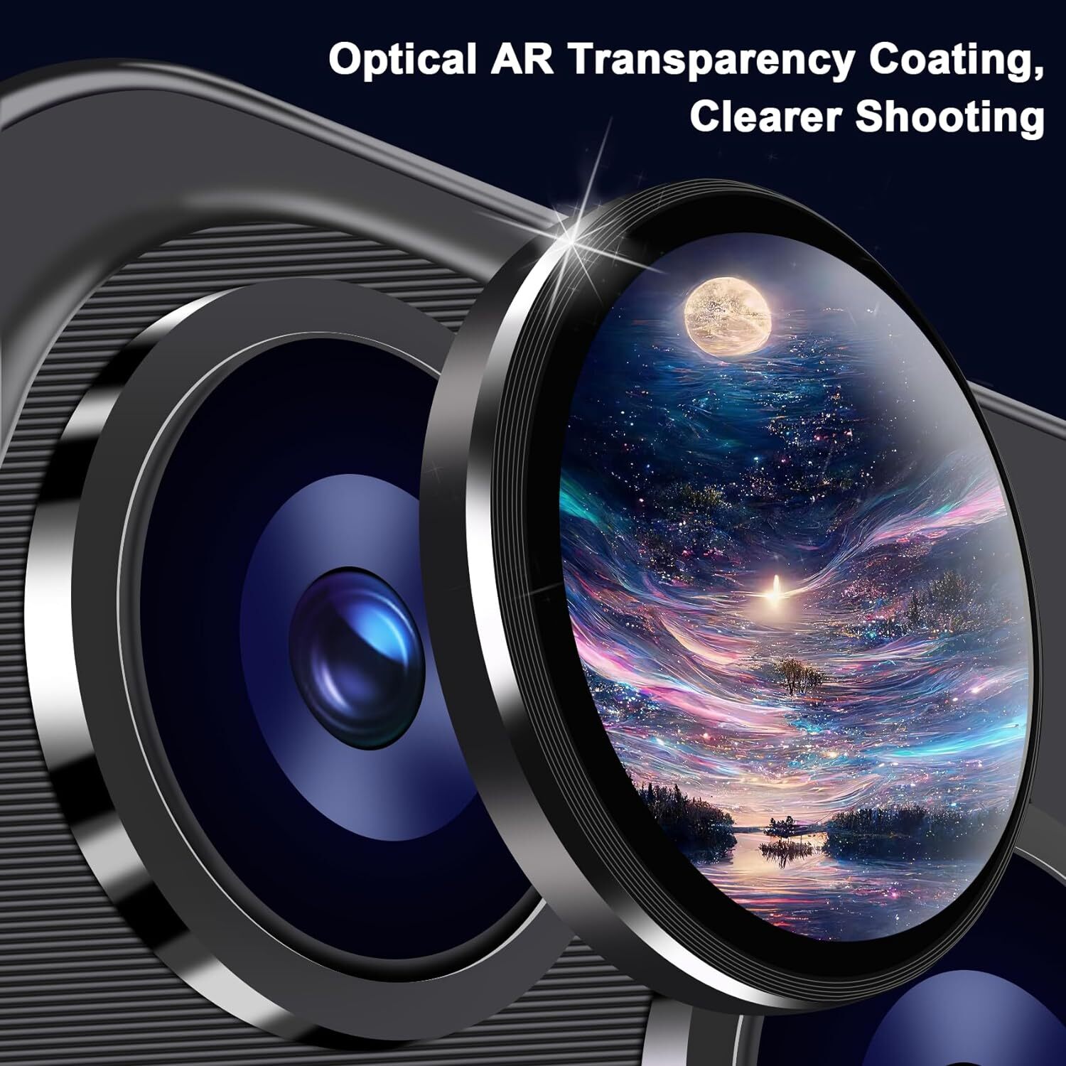 For iPhone 15 Pro Max 15ProTempered Glass Metal Camera Lens Protector Full Cover