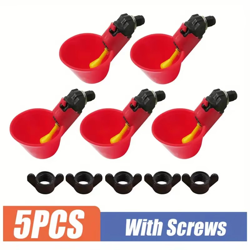 20Pcs Poultry Water Drinking Cups Chicken Hen Plastic Automatic Drinker Feeder