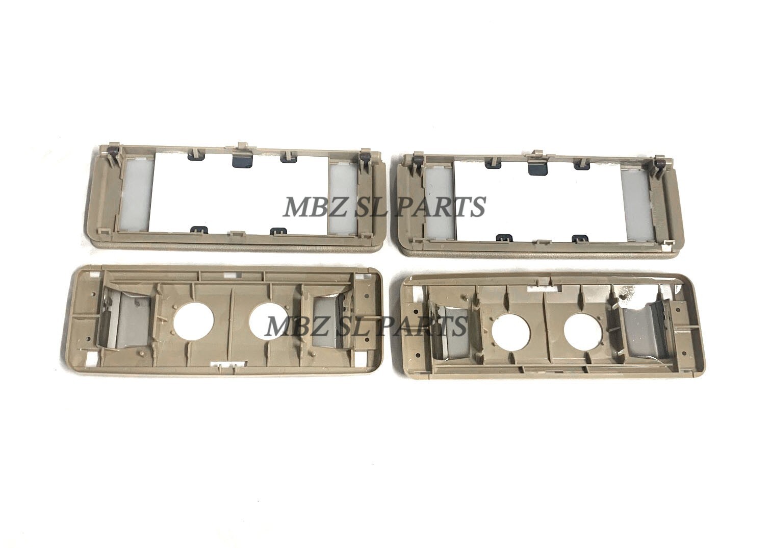 2 BEIGE SUN VISOR MIRROR TRAY VANITY MercedesR129 SL500 SL320 SL600 500SL 300SL