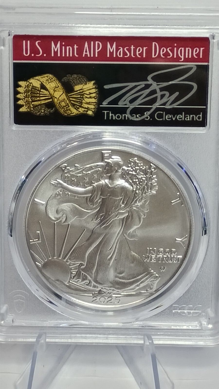 2025 W $1  Silver Eagle PCGS MS70 First Strike Thomas Cleveland Eagle 1 of 500